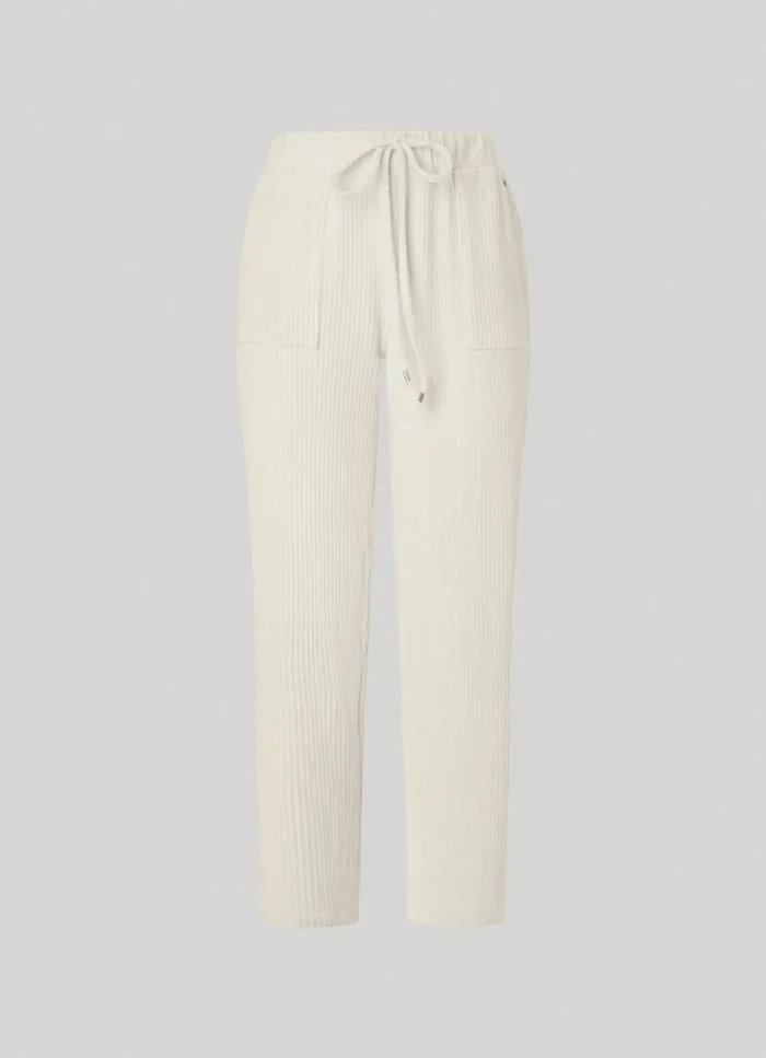 PEPE JEANS WOMENS STRETCH CORDUROY TROUSERS IVORY WHITE - Image 2