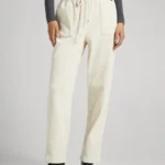 PEPE JEANS WOMENS STRETCH CORDUROY TROUSERS IVORY WHITE