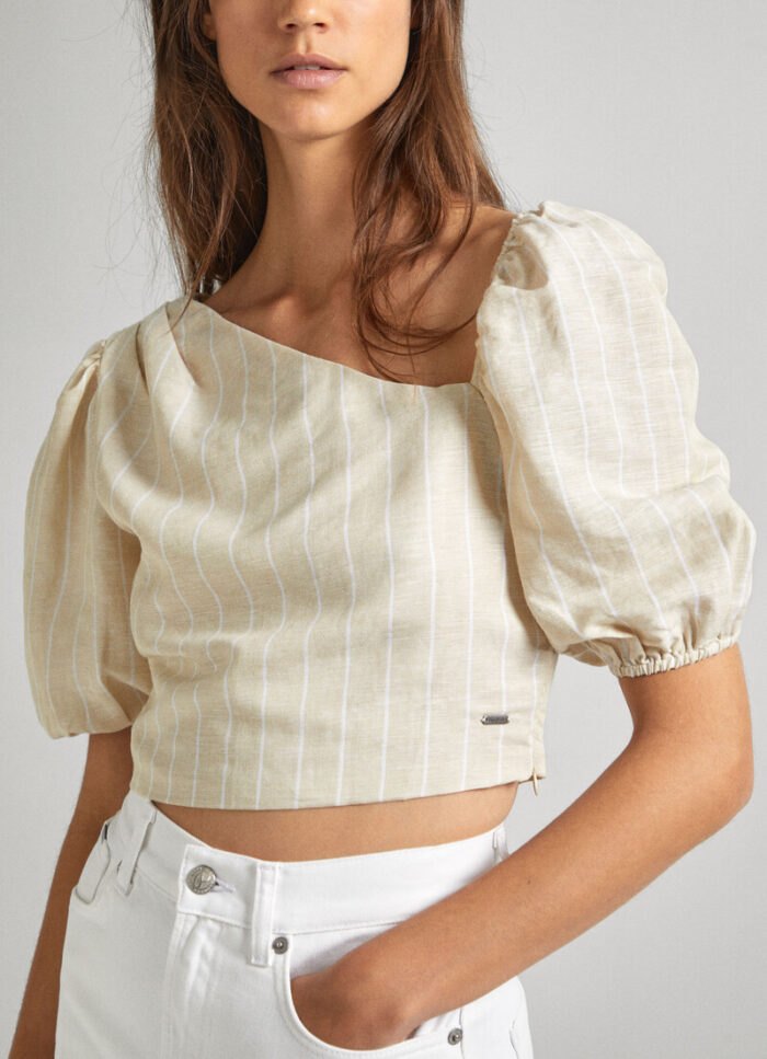 PEPE JEANS WOMANS CROPPED FIT STRIPED TOP - Image 3
