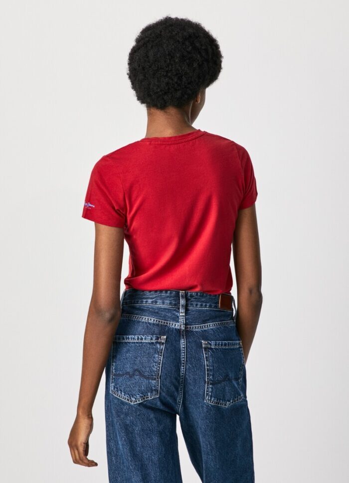 PEPE JEANS WOMANS T-SHIRT NEW VIRGINIA RED - Image 2