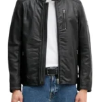 PEPE JEANS JOEY BLACK LEATHER JACKET