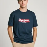 PEPE JEANS MENS T-SHIRT NAVY LOGO