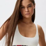 DIESEL Ufsb-Oriba  Ribbed bralette with logo band