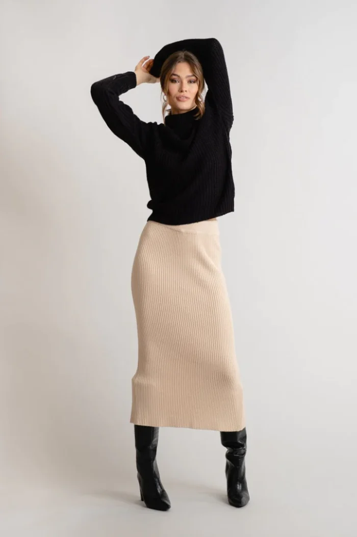 RUT&CIRCLE WOMANS KNIT ELLE ROLLNECK BLACK - Image 2