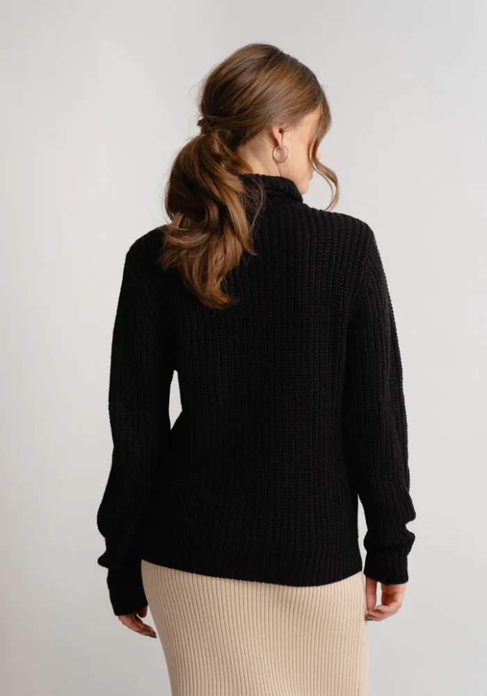 RUT&CIRCLE WOMANS KNIT ELLE ROLLNECK BLACK - Image 4