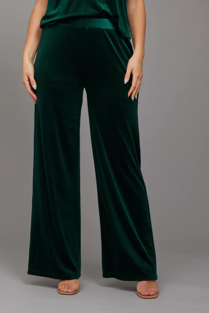 RUT&CIRCLE WOMANS PANTS GREEN VELVET MILEY - Image 2