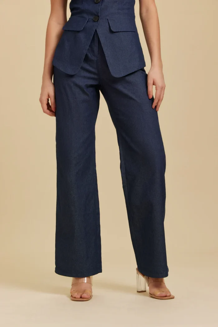 RUT&CIRCLE WOMENS PHEOBE PANT BLUE DENIM - Image 2
