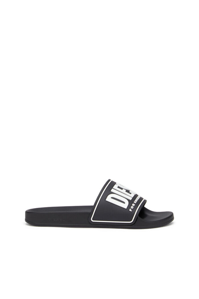 DIESEL SA-MAYEMI RUBBER SLIDES BLACK - Image 3