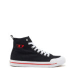 DIESEL S-ATHOS MID W High-top canvas sneakers with oval patch