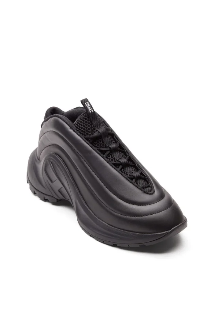 DIESEL UNISEX SLIP-ON SNEAKERS MATTE BLACK S-D-RUNNER - Image 4