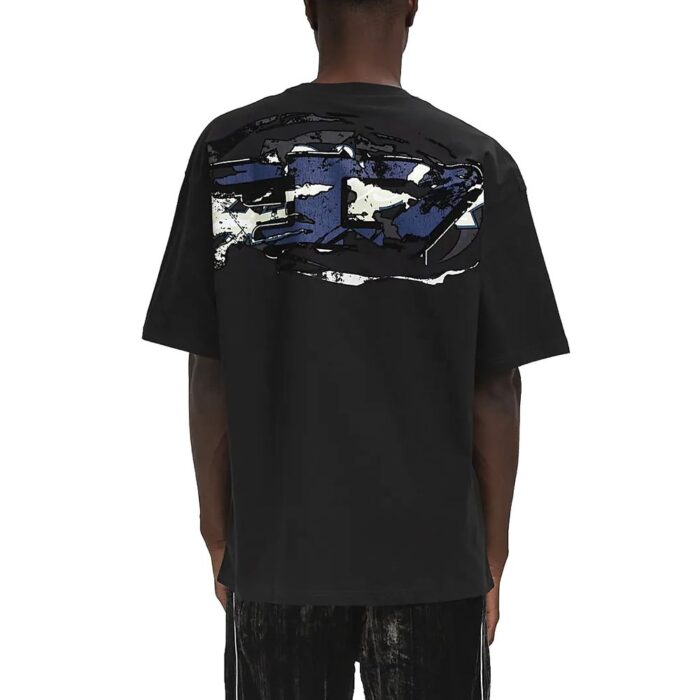 DIESEL  Men’s T-shirt with Oval D logo BLACK - Image 2