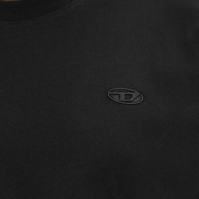 DIESEL  Men’s T-shirt with Oval D logo BLACK - Image 3