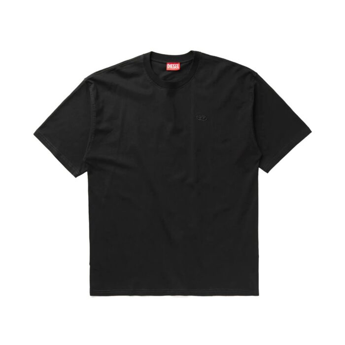 DIESEL  Men’s T-shirt with Oval D logo BLACK - Image 4