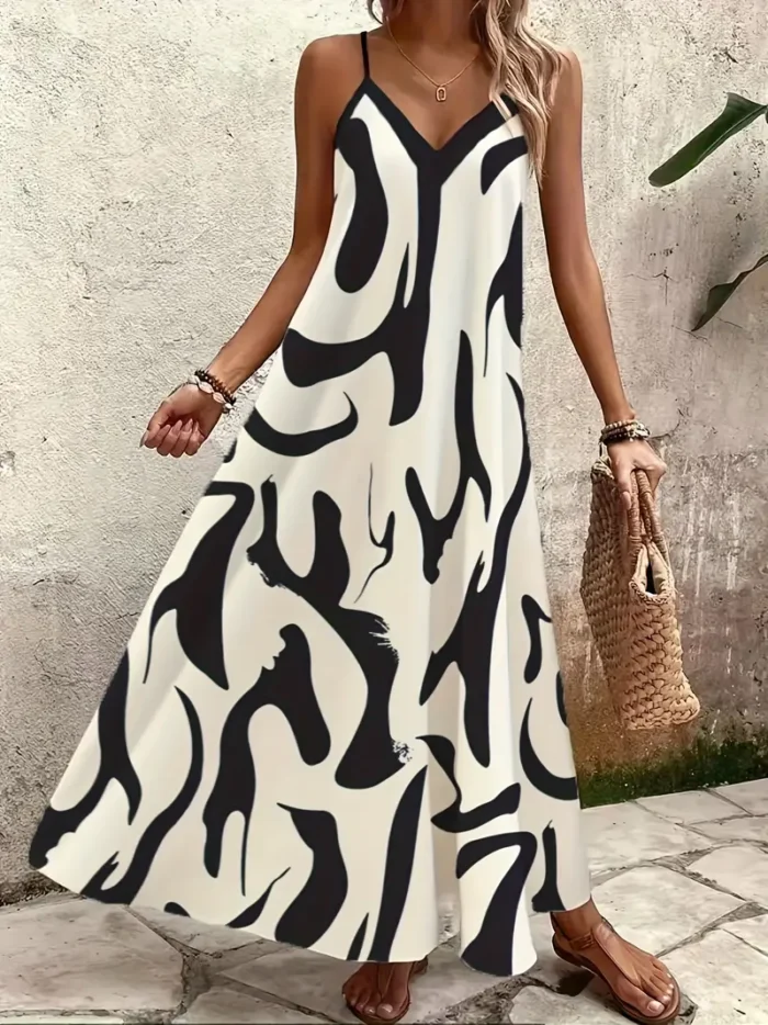 ΓΥΝΑΙΚΕΙΟ ΦΟΡΕΜΑ ΑΣΠΡΟ ΜΑΥΡΟ Α ΓΡΑΜΗ ΜΠΟΕΜ - Image 3