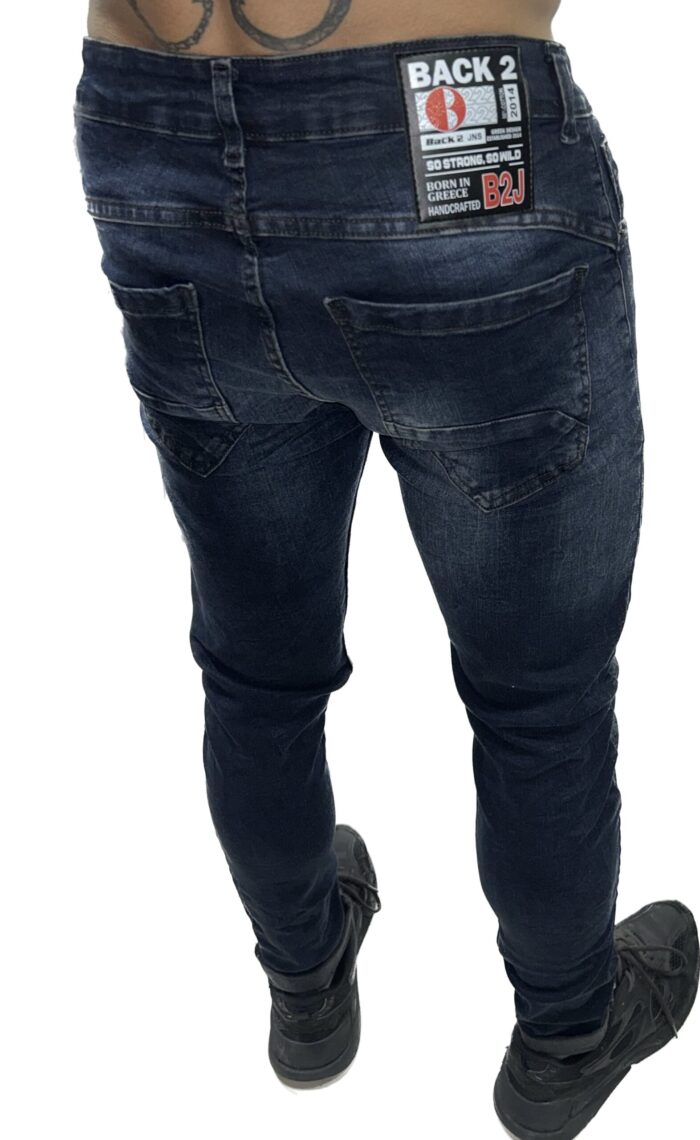 BACK2JEANS MENS DENIM PANTS DARK BLUE JEAN - Image 2