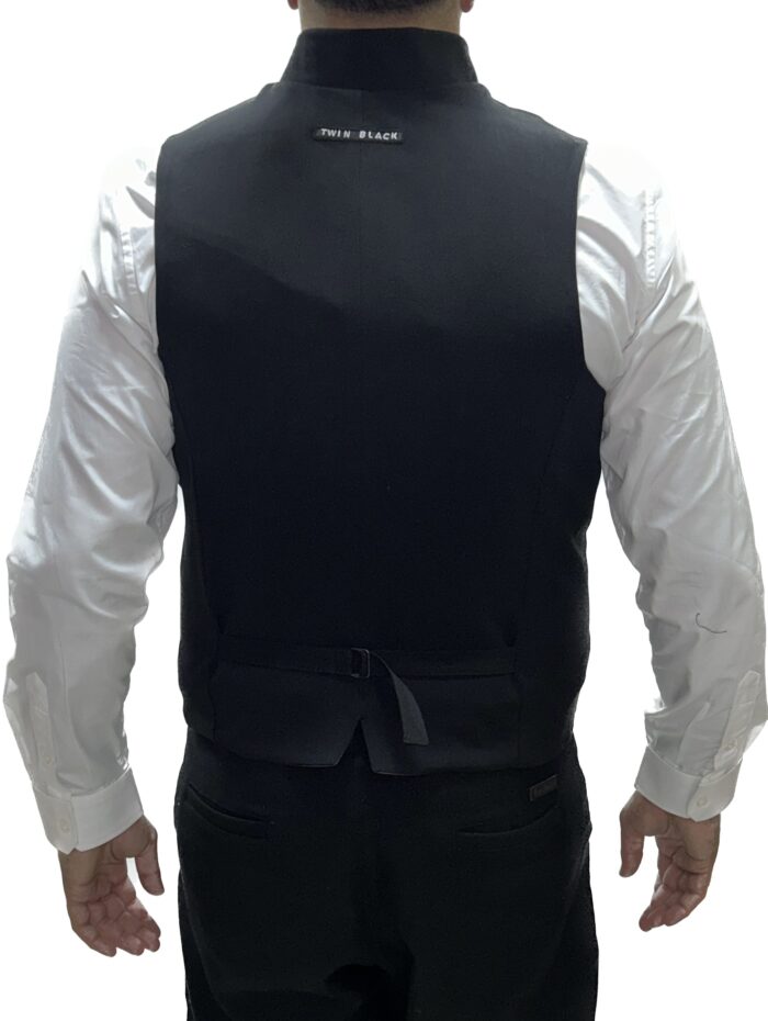 TWIN BLACK MENS VEST BLACK - Image 3