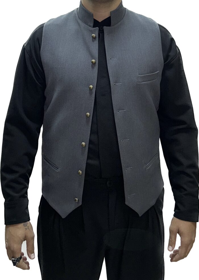 TWIN BLACK MENS VEST GREY - Image 2