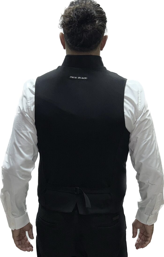 TWIN BLACK MENS VEST BLACK - Image 4