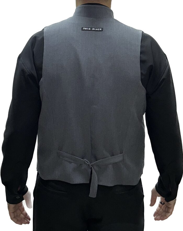 TWIN BLACK MENS VEST GREY - Image 3
