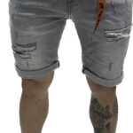 BACK2JEANS MENS DENIM SHORTS GREY