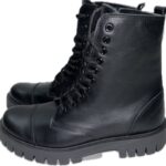 MAINSTONE MENS LEATHER BOOTS BLACK