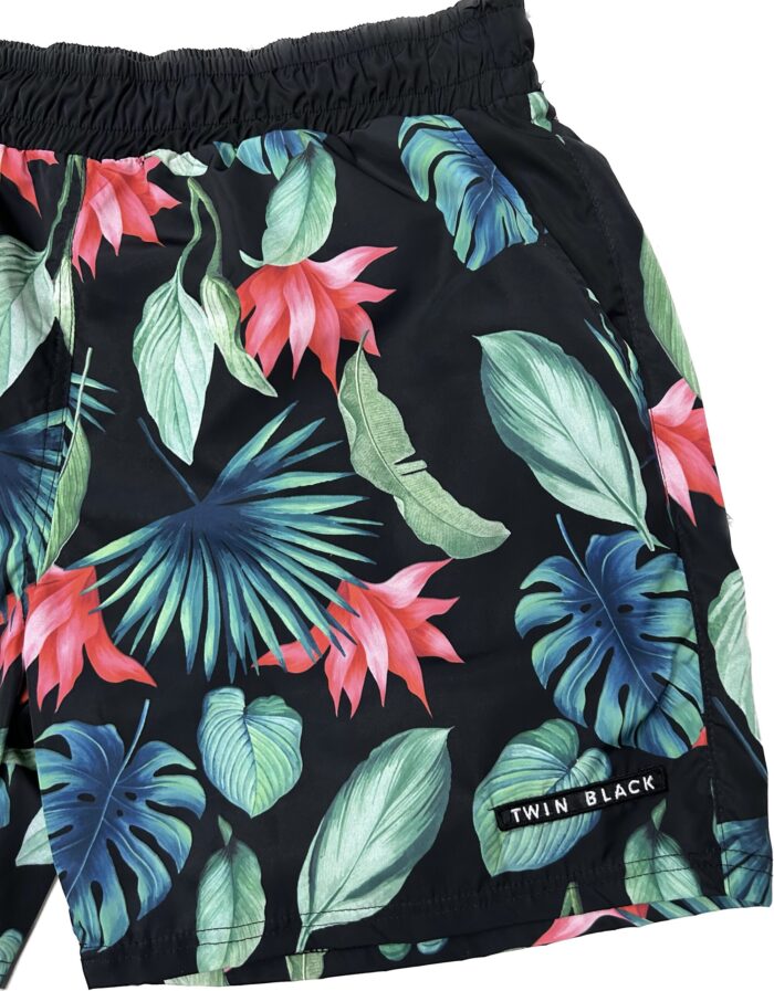TWIN BLACK MENS SWIMWEAR FLORAL - Image 2