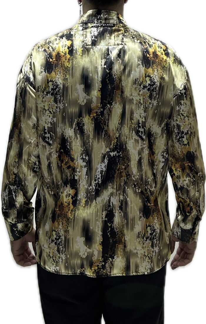TWIN BLACK MENS SHIRT SATEN GOLD 02-2068 - Image 2