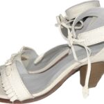 DIESEL WOMANS HEELS DIRTY WHITE FRINGE