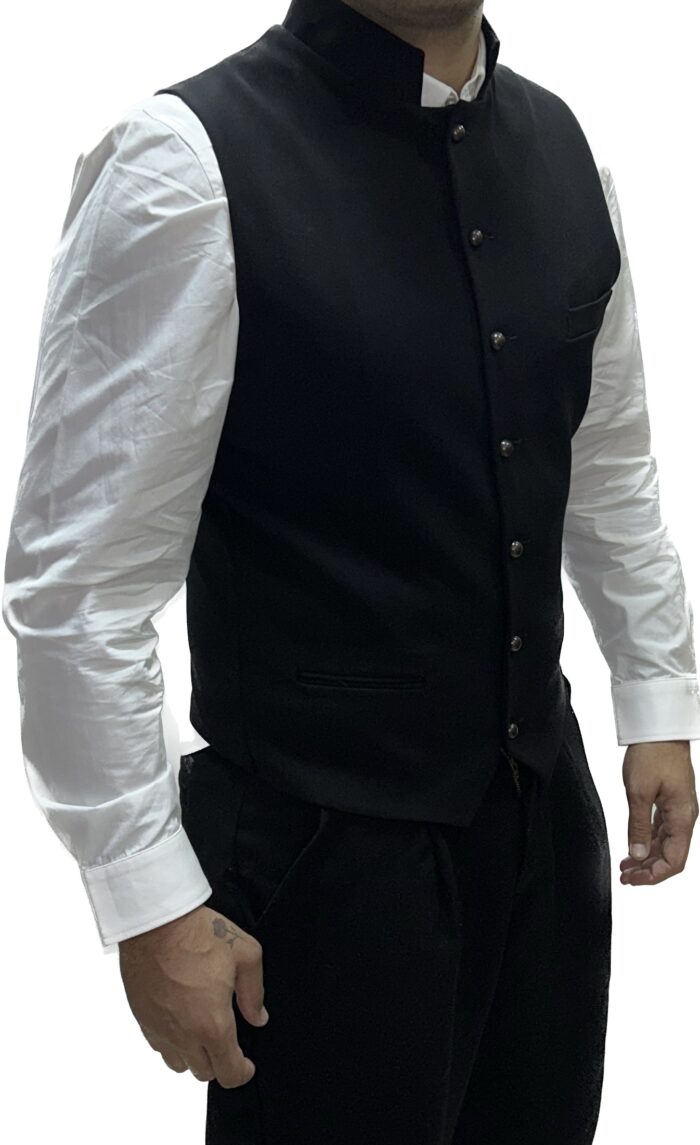 TWIN BLACK MENS VEST BLACK - Image 2