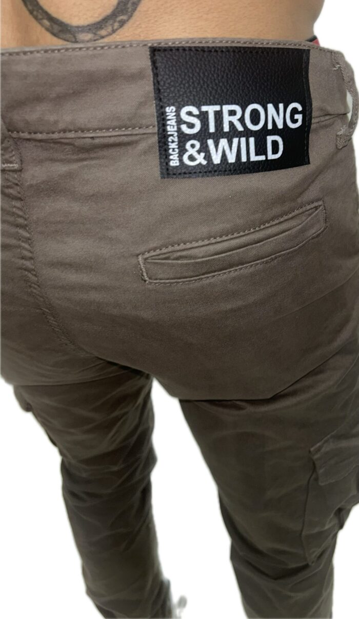 BACK2JEANS ARMY FIT CARGO PANTS BROWN M15 - Image 4