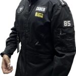 CABEΛ MENS JUMPSUIT WITH PATCHES BLACK