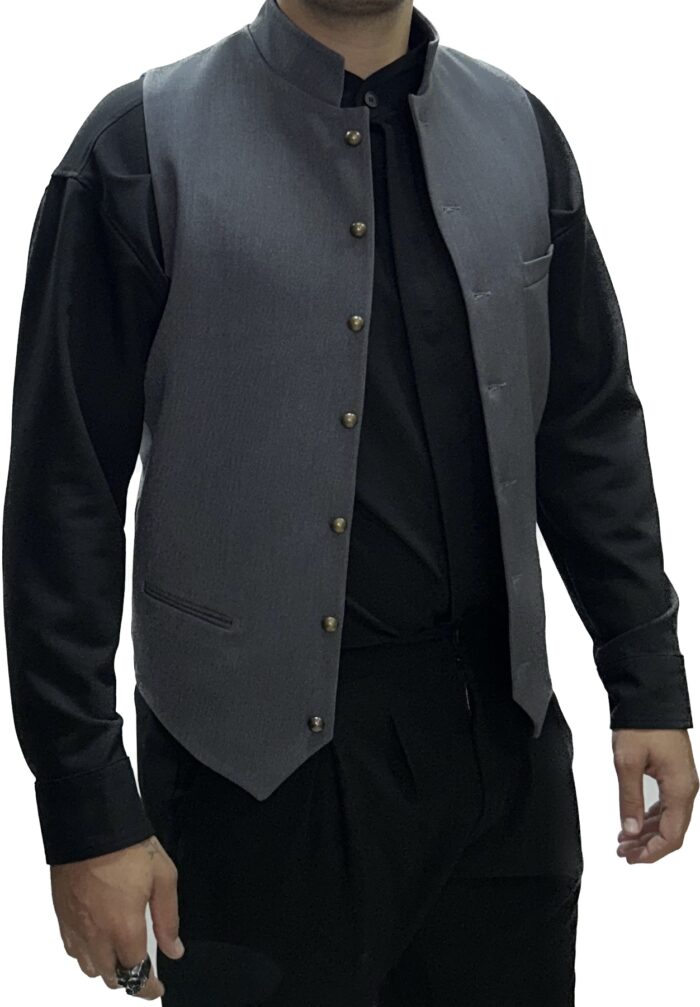 TWIN BLACK MENS VEST GREY - Image 4