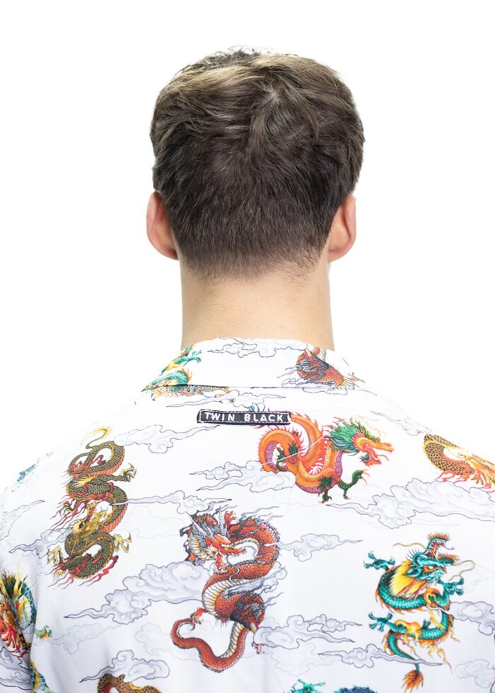 TWIN BLACK MENS SHIRT WHITE DRAGONS 02-039W - Image 4