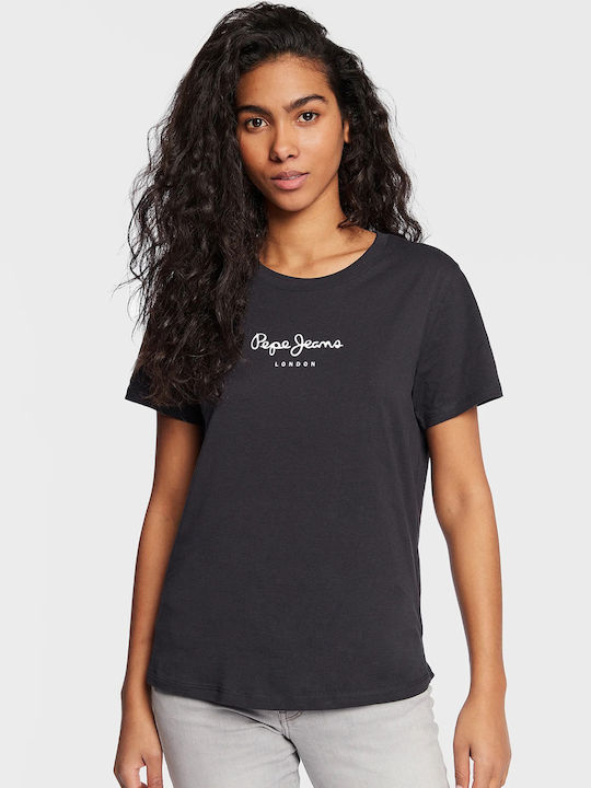 pepe jeans womans t-shirt wendy black - Image 1