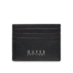 GUESS MENS CARD WALLET BLACK LEATHER