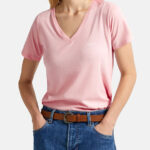 PEPE JEANS WOMASN TOP LORETTE V NECK PINK