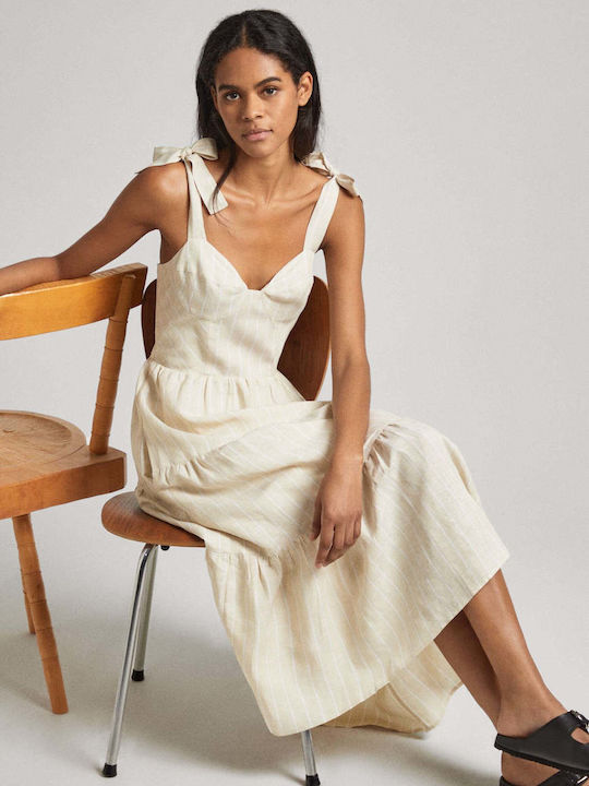 PEPE JEANS WOMANS DRESS EMEREAL MALT BEIGE - Image 2