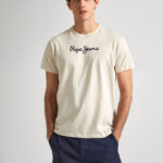 PEPE JEANS T-SHIRT MENS EGGO LOGO BEIGE