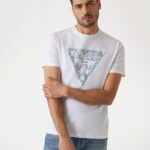 GUESS MENS T-SHIRT WHITE WITH LOGO
