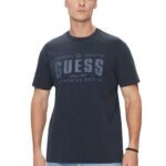 GUESS MENS T-SHIRT NAVY WITH LOGO