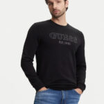 GUESS MENS SWEATSHIRT BLACK WITH LOGO