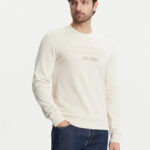 GUESS MENS SWEATSHIRT BEIGE WITH LOGO