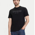 GUESS MENS T-SHIRT BLACK WITH LOGO