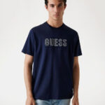 GUESS MENS T-SHIRT NAVY WITH LOGO