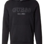 GUESS MENS HOODIE BLACK WITH LOGO
