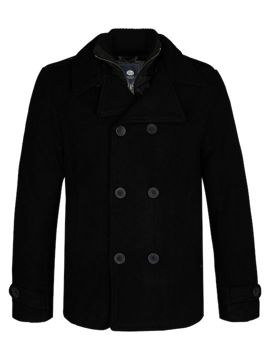 PETROL MENS COAT BLACK - Image 1