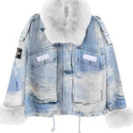 MOD WAVE MOVEMENT DENIM JACKET WITH FUR
