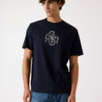 GUESS MENS T-SHIRT NAVY WITH LOGO