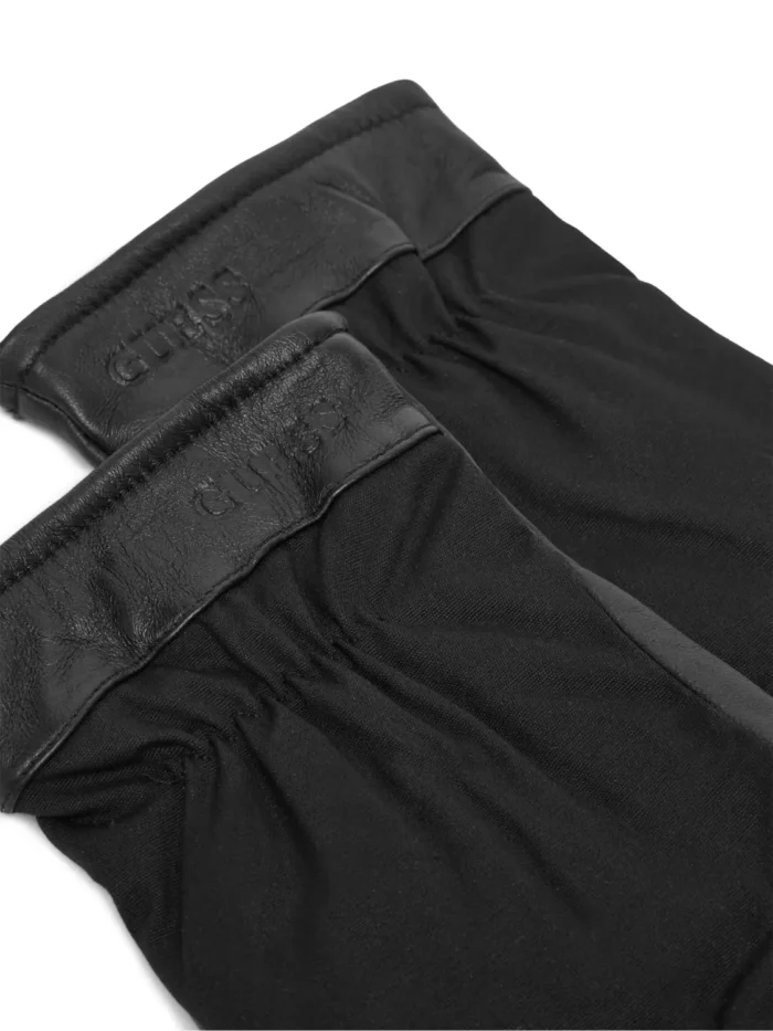 GUESS UNISEX  GLOVES BLACK WITH LOGO - Image 3