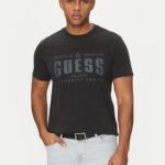 GUESS MENS T-SHIRT JET BLACK MULTI
